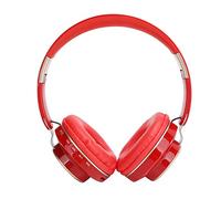 SUNGOOYUE Bluetooth Headphones, HiFi Wireless Foldable Headset with 40mm Subwoofer and Built in Microphone, for Sports Gaming Computer (Red)