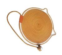SUNGOOYUE Cat Scratcher Mat, Hand Woven Cotton Thread Cat Mat with Ball, Cartoon Shape Scratch Pad and Sleeping, Multipurpose Pet Rest Spot for Indoor Cats, Coffee (Coffee)