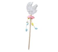 SUNGOOYUE Cat Wand Feather Toy, Plush Stick Cat Teaser Wand 58cm 22.8in with Colorful Feathers, Interactive Exercise Scratch Play Toy for Kitty Kitten Indoor Cats (Angel Wings)