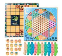 SUNGOOYUE Chess Set, Wooden Foldable Board with Pieces, Educational Game for Kids and Adults, Ideal for Strategic Thinking and Learning (ZKB-Chess and Beast Chess)