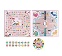 SUNGOOYUE Chess Set, Wooden Foldable Board with Pieces, Educational Game for Kids and Adults, Ideal for Strategic Thinking and Learning (ZKB-Multifunctional Game Chess 2-in-1)