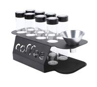 SUNGOOYUE Coffee Bean Storage, 8 Piece Coffee Bean Storage Container Set Transparent Kitchen Canisters with Lids Display Stand Funnel for Grounds Tea Flour Cereal Sugar