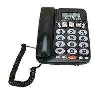 SUNGOOYUE Corded Phone, Caller ID Adjustable Ringer Speed Dial Memory Storage 2 Step Dialing, with Indicator for Home Office (Black)