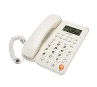 SUNGOOYUE Corded Phone, Landline Telephone with Big Buttons 16 Bit HD Display Caller ID Date Time, with Non Slip Pad and Branch Line Interface, for Home Elderly Seniors (White)
