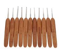 SUNGOOYUE Crochet Hooks Set 11pcs Ergonomic Bamboo Handle Knitting Needles