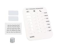 SUNGOOYUE Dog Feeding Reminder Magnetic Pet Feeding Chart Plastic 16 X 12 X 0.8 Cm Tracks 3 Daily Meals for Puppy Dog Cat Owners Home Kitchen Fridge Use (White)