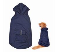 SUNGOOYUE Dog Raincoat Reflective Pet Rain Coat 5XL Lightweight Mesh Lined Adjustable Leash Hole Pocket Easy Fit Rainwear for Medium Large Dogs Outdoor Walks (6XL)