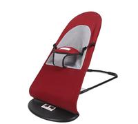 SUNGOOYUE Dog Rocking Chair Foldable Height Adjustable Pet Rocker Bed with Alloy Steel Frame Washable Polyester Cover 30.7 X 15.4 X 16.5in for Small Dogs Cats Indoor Use (Wine Red Cotton Fabric)