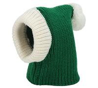 SUNGOOYUE Dog Winter Hat, Woolen Yarn Pet Warm Hat Red Knitted Christmas Headgear with Neck Ear Coverage for Small Medium Dogs and Cats S Winter Outdoor Wear (M)