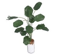 SUNGOOYUE Dollhouse Miniature Banana Tree Realistic Green Plant Decoration for 1:12 Dolls House Collectors (Small (13x15cm, Need 3 3A Battery))