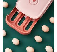SUNGOOYUE Drawer Egg Carton, Large Capacity Multi Layer Chicken Egg Storage Container with Lid, 18-20 Eggs Per Layer, Air Holes, Push Pull Design for Refrigerator (Pink)