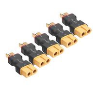SUNGOOYUE Durable Plastic and Metal 5Pcs RC T-Plug Male to XT60 Female Adapter Kit for RC Plane Models Firm Connection for Beginners