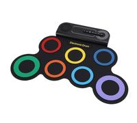 SUNGOOYUE Electronic Drum Kit, Built in Stereo Rechargeable Speaker Roll Up Drum Practice Set with 7 Pads 2 Pedals 2 Drumsticks for Kids Beginners Outdoor Indoor Play