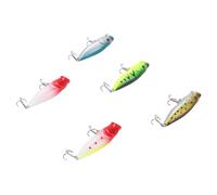 SUNGOOYUE Fishing Popper Lures, 5PCS Plastic Lifelike Anti Snag Hard Fishing Popper Baits with Sound Effect for Bass Saltwater Freshwater 6.5cm 9g
