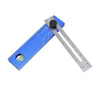 SUNGOOYUE Folding Ruler, Woodworking Scriber Marking Line Ruler Multi Angle Adjustable Woodworking Marking Tool with Bubble Level and Rotating Knob, for Carpentry Craft Projects
