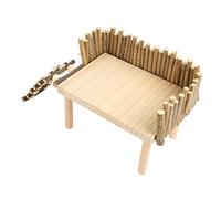 SUNGOOYUE Hamster Climbing Platform Wooden Pet Play Stand 2 Layer Activity Perch with Climbing Ladder for Hamsters Sugar Gliders Gerbils Squirrels Cage Use (Universal)