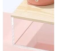 SUNGOOYUE Hamster Sand Bath Panoramic View (Large Square Solid Wood Model) | Anti-Splash Design Spacious Interior Transparent Digging Small Pets