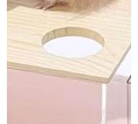 SUNGOOYUE Hamster Sand Bath Raised Anti-Splash Design (Large Square Solid | Panoramic pet sand bath shower for hamsters Cleaning Raised Anti-Splash Design Transparent Pet Bathroom Small Pets