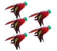 SUNGOOYUE Handmade Feather Shuttlecock China Entertainment Games 5PCS 20CM Height Rubber Base Colorful Feathers