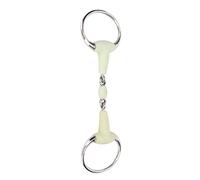 SUNGOOYUE Horse Bit Stainless Steel with Rubber Wrapped Mouthpiece Horse Snaffle Bit for Training and Racing Loose Design Hollow Jointed Mouth for Adult Horses