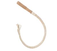 SUNGOOYUE Horse Whip Riding Crop,with Wood Handle White Soft Cowhide Equestrian Training Supplies for Horse Riding Loud Whip