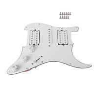 SUNGOOYUE Humbucker Pickguard, 5 Way Switch Electric Guitar Board HSH Pickup Loaded Prewired Electric Guitar Board (Black (White)