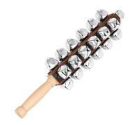 SUNGOOYUE Jingle Bells, Beech Wood Handle with 25 Ni Plated Bells Sleigh Bell for Christmas Carols School Choir Music Training Stage Performance Party