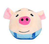 SUNGOOYUE Jumping Ball Plush Dog Toy USB Electric Bouncing Pet Ball PP Cotton and Plastic 14 X 13 X 13 Cm with Music Jumping Action for Puppies Indoor Play (pig in blue clothes)