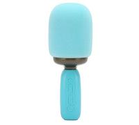 SUNGOOYUE Karaoke Mic, Bluetooth Speaker with 7 Color Ambient Light, Voice Intelligent Song Ordering, Voice Change, Wireless Chorus, Built in 1200mAh Battery, for Kids Adults, Compatible (Blue)