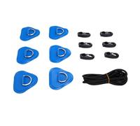 SUNGOOYUE Kayak D, Patches Stainless Steel D Patch Kit with 2.5m Elastic Cord Hooks for Inflatable Boat Raft Dinghy Canoe Surfboard (Blue)