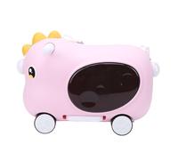 SUNGOOYUE Kids Ride On Suitcase, Lightweight Foldable Travel Luggage with Scooter Function and Impact Design, for Boys Girls Ages 2-7 (Pink)