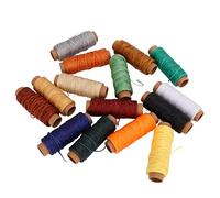 SUNGOOYUE Leathercraft Waxed Thread Polyester Sewing Cord 15 Colors 50 Meters Hand Stitching Thread for Leather Craft Bookbinding Wallet Repair DIY Handwork Users