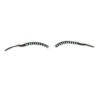 SUNGOOYUE LED False Eyelashes Light Artificial Fiber Glowing Eyelashes Lamp 3cm Lash Strip 40cm Wire Lightweight Red for Party Bar Nightclub Halloween Makeup (Green)