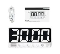 SUNGOOYUE LED Timer Countdown, Super Large Screen 99H 59M 6 Alarm Sounds 3 Memory Settings with Type C Charging for Kitchen Gym Classroom (White)