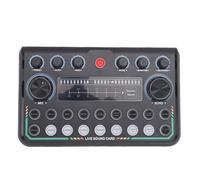 SUNGOOYUE Live Sound Card, Multi Functional Voice Changer Sound Mixer Board with Intelligent Light Control and 15 Effects, for Live Streaming Podcast Recording Karaoke