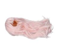 SUNGOOYUE Long Curly Doll Wig Soft Silk Cotton Doll Hair with Mesh Cap for 35-39cm Head Circumference High Temperature Plush Fiber for Dress Up Styling and Customization (Light Pink)