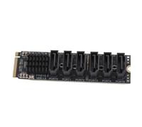 SUNGOOYUE M.2 to SATA3.0 Adapter Card, 6Gbps High Speed ASM1166 M.2 PCIE to SATA Expansion Card with Smart Indicator for OS X, for for Linux