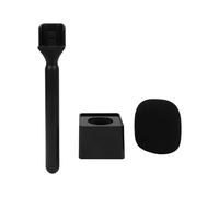 SUNGOOYUE Microphone Holder, Mic Handle Lavalier Mic Adapter with Windscreen for Video Recording Interview Podcast Reporting
