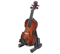 SUNGOOYUE Mini Violin Model, Basswood Miniature Musical Instrument with Stand Case, 3.4in Wooden Replica for Music Lovers, Collectors, Classroom Home Office Decor