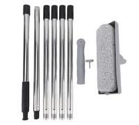 SUNGOOYUE Paint Roller Kit, Adjustable Stainless Steel Pole Paint Roller Brush with Splatter Guard for Ceiling Walls Indoor Outdoor Painting