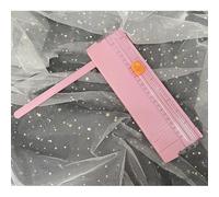 SUNGOOYUE Paper Cutter, Plastic Small Foldable Paper Trimmer for A4, Lightweight Mini Cutting Board with Portable Design, for Students Home Office Desk Use (Roseate)