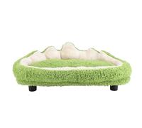 SUNGOOYUE Pet Sofa Bed Plush Cat Couch Bed 22.4 X 17.7in Washable Removable Cover with Nonskid Foot Soft Sleeping Sofa for Cats Kittens Rabbits Small Dogs Indoor Use (Green)