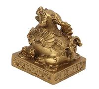 SUNGOOYUE Pixiu Brass Feng Shui Statue Ornament, Money Attracting Good Luck Figurine, 1.9 Inch, Artisan Brass Craftsmanship, Classic Retro Styling
