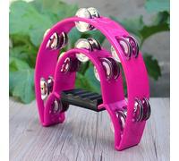 SUNGOOYUE Plastic Hand Tambourine Bell, Lightweight Percussion Instrument with Handle for Kids Music Education and Entertainment (Purple)