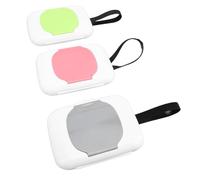 SUNGOOYUE Portable Baby Wipe Dispenser, PP Travel Wipes Case Set 3 Pack 16.5 X 13cm, Secure Fixing Holder for Stroller and Car Handles, Easy Access for Travel and Daily Outings