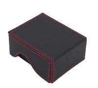 SUNGOOYUE Portable Dice Rolling Tower and Tray Foldable PU Leather Dice Tower with Magnetic Closure and Velvet Lining for Dungeons and Dragons DND RPG Tabletop Games (Black Red)