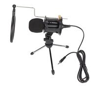 SUNGOOYUE Professional Cardioid Studies -microphone Kit for Vocal Streaming, Transparent Sound, Black Abdominal Metal, Use of the Desktop