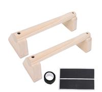 SUNGOOYUE Push Up Bar, 2PCS Adjustable Width Rubber Wood Handstand Practice Support Pole with Non Slip Pads for Home Fitness Workout (30cm)