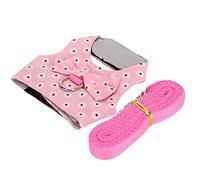 SUNGOOYUE Rabbit Harness Small Animal Vest Chest Strap Fabric Adjustable S M L with Leash Hook and Loop Closure D Shaped Buckle for Walking Training Outdoor Use (M)