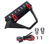 SUNGOOYUE RC Front Bumper with LED Light, Iron RC Stinger Front Bumper with LED Light for Axial Scx10 / II/III Generation 1/10 Car (Straight (Trapezoidal)
